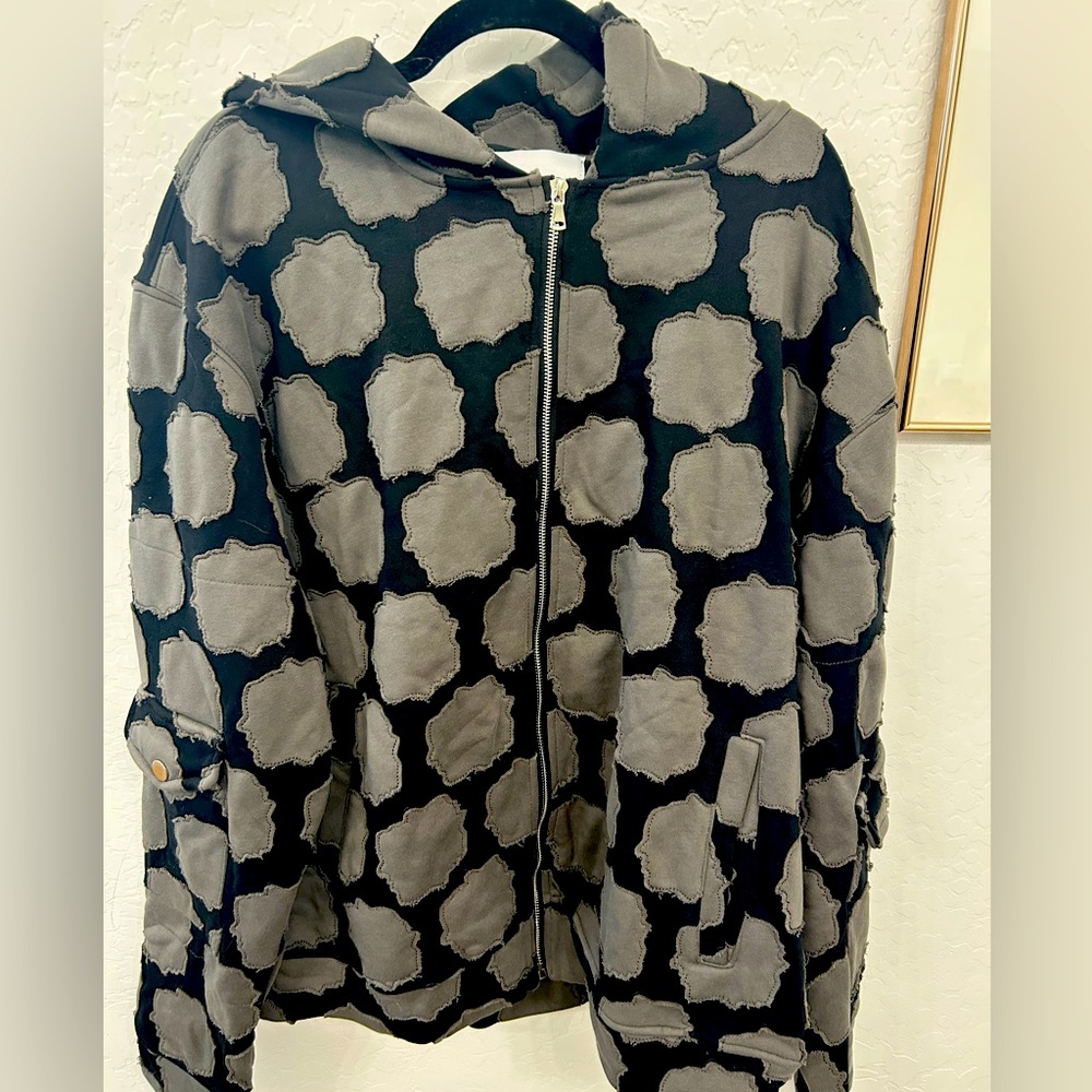 MIND LIQUID STUDIO patchwork zip up xxl